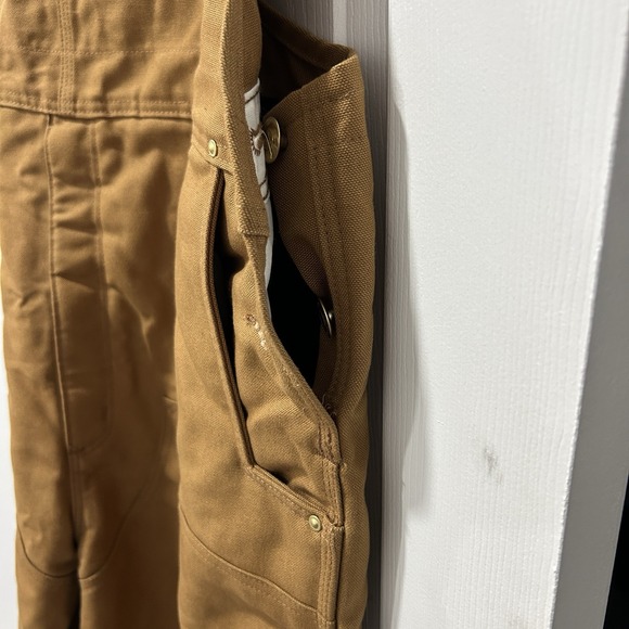 Carhartt Men 2XL Brown Loose Fit Duck Bib Overalls XXL EUC LINED!! - Picture 5 of 10